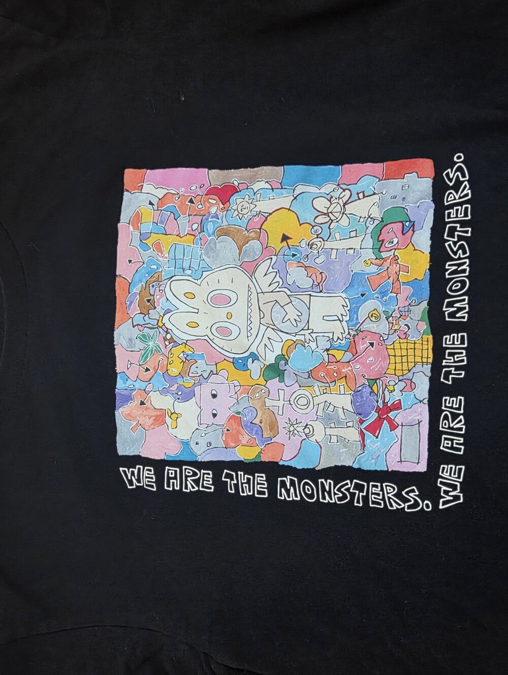 Uniqlo x POP MART UT T-Shirt THE MONSTERS LABUBU Black Japan Sz Medium Unisex - Picture 3 of 8